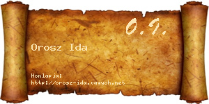 Orosz Ida névjegykártya